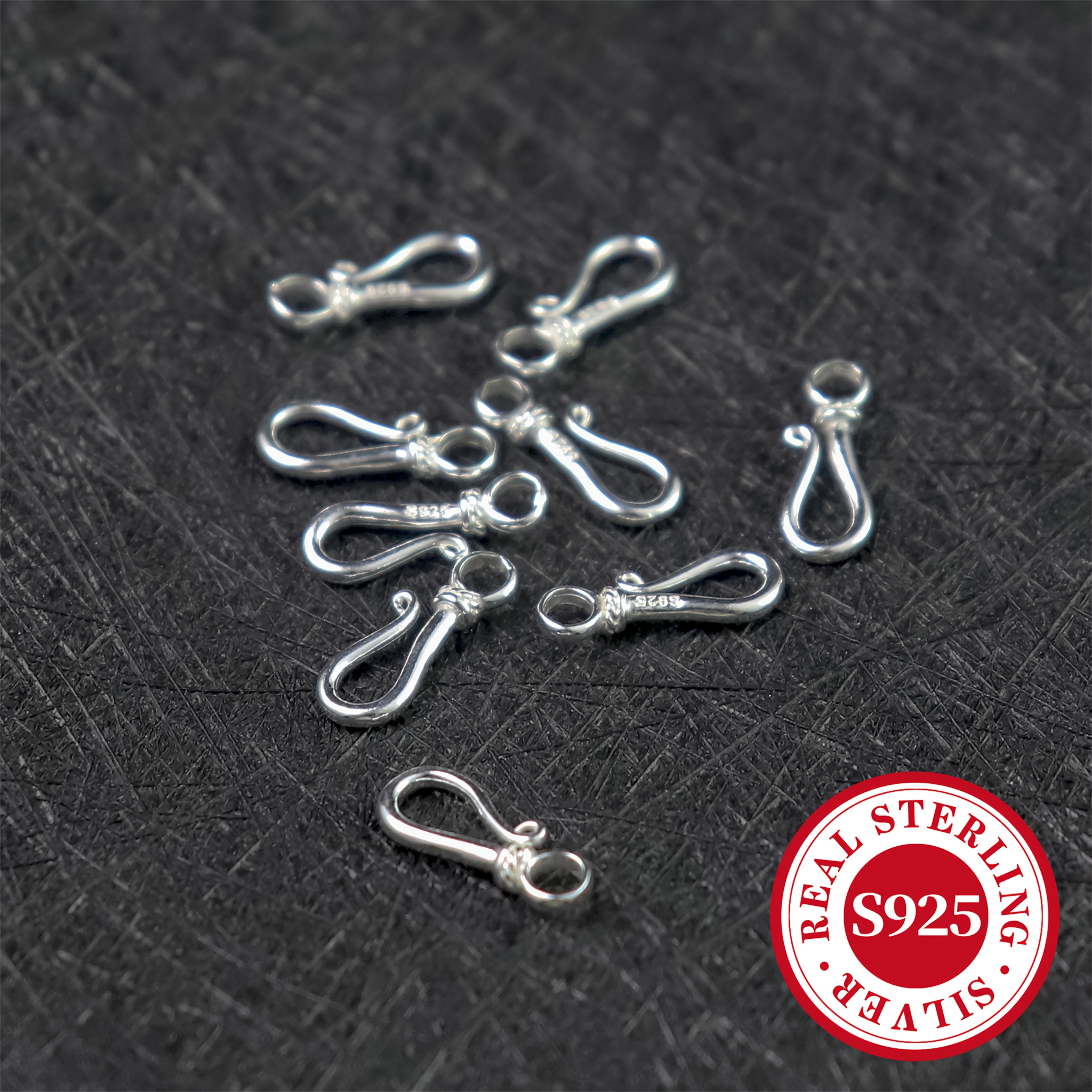 10pcs S925 Sterling Silver Question Mark Clasp Connectors